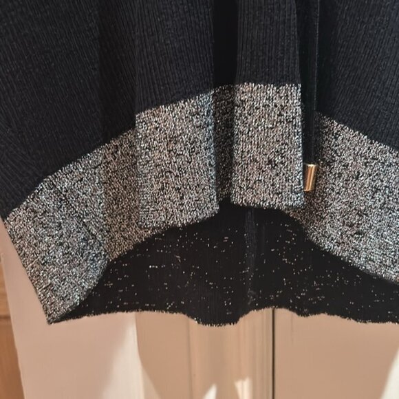 BALMAIN Lurex Striped Cropped Knit Hoodie Sz 40 - Picture 6 of 13